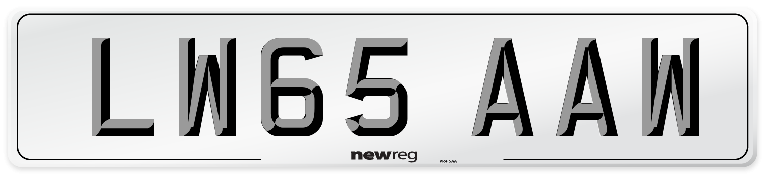 LW65 AAW Number Plate from New Reg